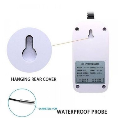 XK-W2001 AC110-220V Red Digital Thermostat Regulator Temperature Controller Microcomputer Socket With Probe 1m Cable EU Plug - 3