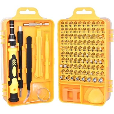 Yellow 115 in 1 Multi-Purpose Screwdriver Set - Plastic Box - 1