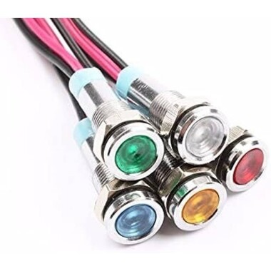 Yellow 3-9V 8mm LED Metal Indicator Light - 2