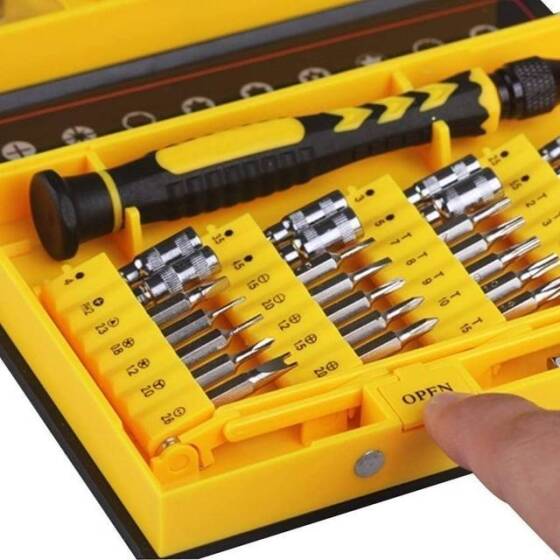 Yellow 38 in 1 S2 Screwdriver Set - Plastic Box - 3