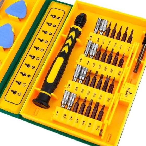 Yellow 38 in 1 S2 Screwdriver Set - Plastic Box - 4