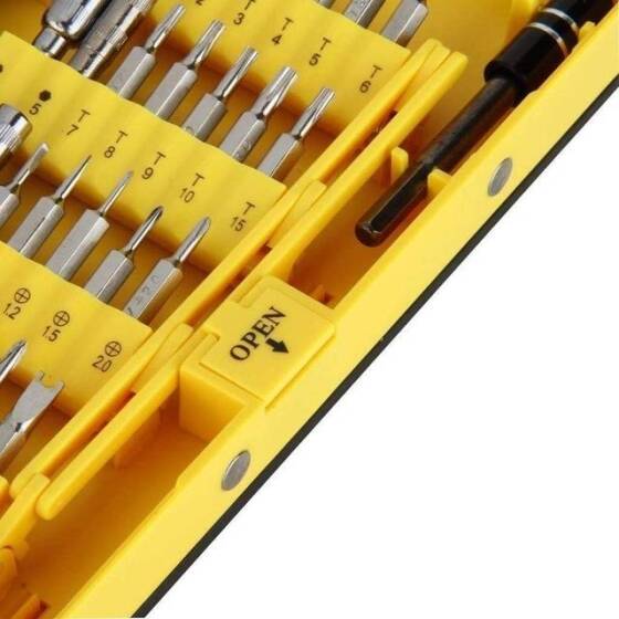 Yellow 38 in 1 S2 Screwdriver Set - Plastic Box - 6