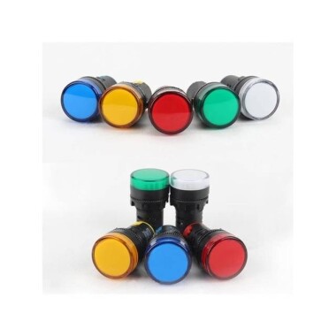 Yellow AC/DC12V 22mm AD16-22DS LED Power Pilot Signal Light Lamp - 5