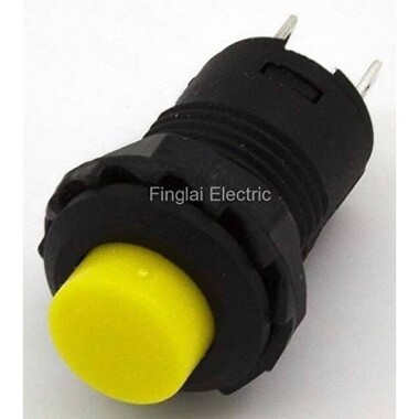 Yellow DS-427 12mm 2 PIN Lock-Free Self-Reset On-Off Push Button Switch - 1