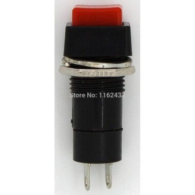 Yellow PBS-12A 12mm 2 PIN Off-On Self-Locking Square Push Button Switch - 5