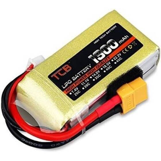 Yellow TCB 11.1V 1800MAH 35C Model Airplane Lithium Battery T Female - 2