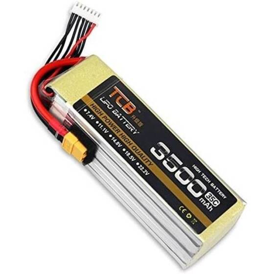Yellow TCB 11.1V 5200MAH 25C Model Airplane Lithium Battery XT60 Female - 1
