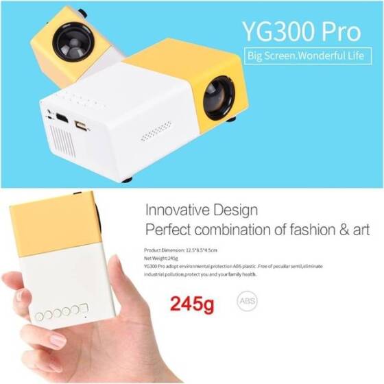 YG-300 Projector Yellow Color Portable Entertainment Household Projector - 5