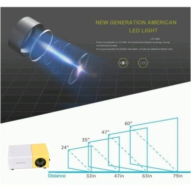 YG-300 Projector Yellow Color Portable Entertainment Household Projector - 6
