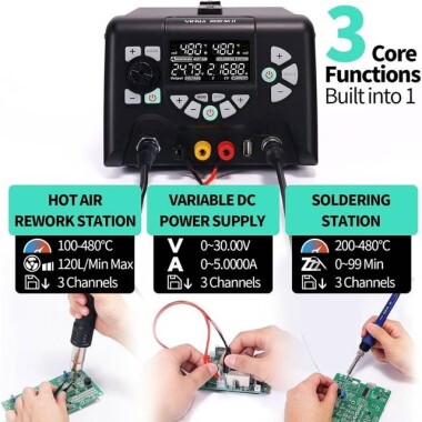 YIHUA853D Digital Display Hot Air Desoldering Station Power Supply Three-in-One AU Plug - 2