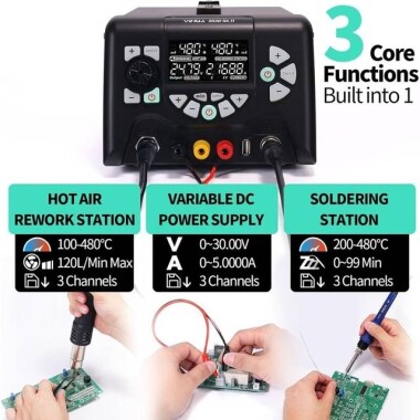 YIHUA853D Digital Display Hot Air Desoldering Station Power Supply Three-in-One US Plug - 2