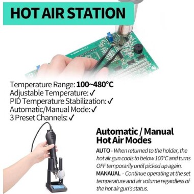 YIHUA853D Digital Display Hot Air Desoldering Station Power Supply Three-in-One US Plug - 5