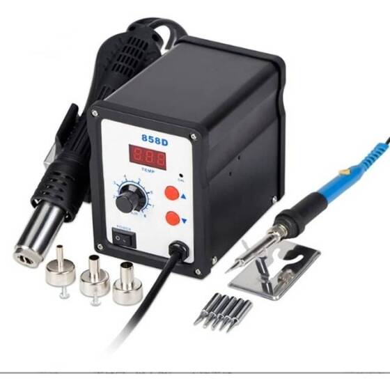 YIHUA858D Adjustable Constant Temperature Hot Air Station Anti-Static Hot Air Gun US Plug - 1