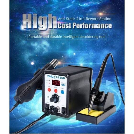 YIHUA8786D I Digital Display Hot Air Desoldering Station UK Plug - 2