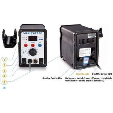 YIHUA8786D I Digital Display Hot Air Desoldering Station UK Plug - 5