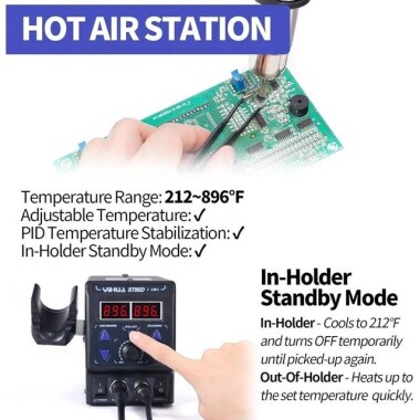 YIHUA8786D I Digital Display Hot Air Desoldering Station US Plug - 5