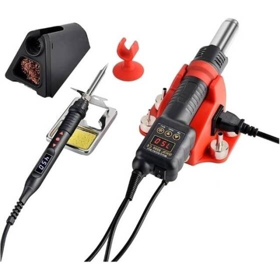 YIHUA899D-II Dual Digital Display Hot Air Soldering Station 2 In 1 110V US Plug - 1