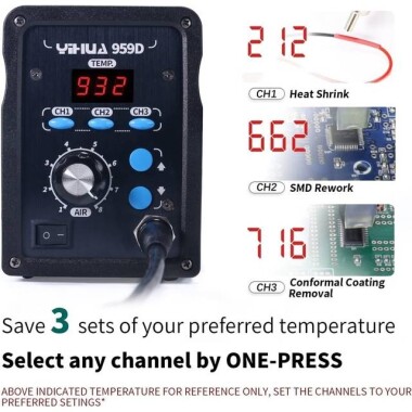 YIHUA959D-II Digital Display Hot Air Soldering Station 110V US Plug - 3