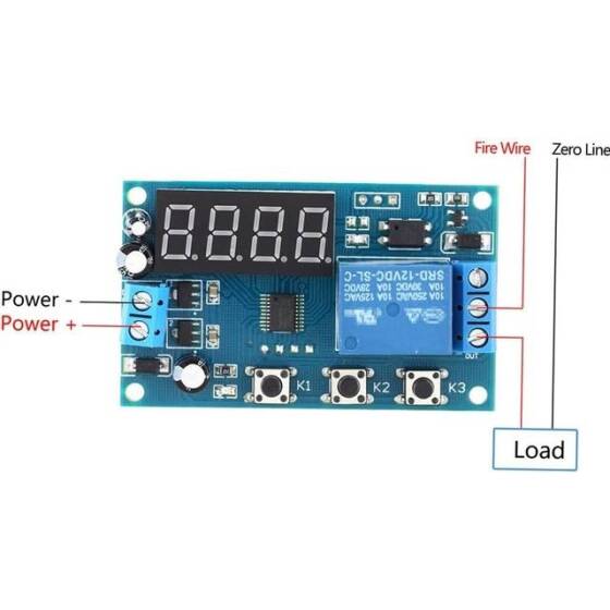 YYA-1 DC24V Relay Module Led Display 3 Button Key 4 Digital Tube Timer Delay Switch Automatic Controller - 3