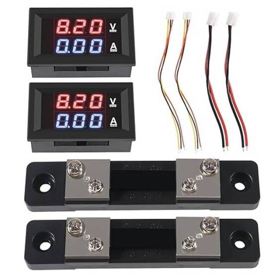 0.28 Inch 100V 50A Dual Led Voltmeter Ammeter Blue+Red - 1