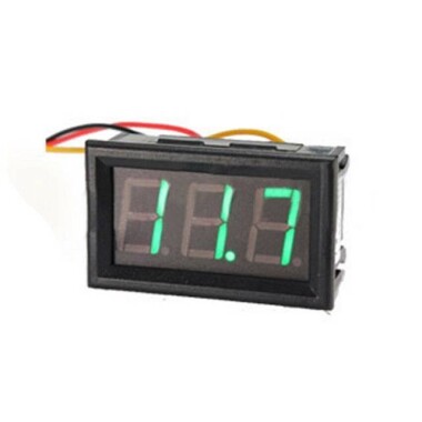 0.56 inch 0-100V Three Wire DC Voltmeter Green - 1