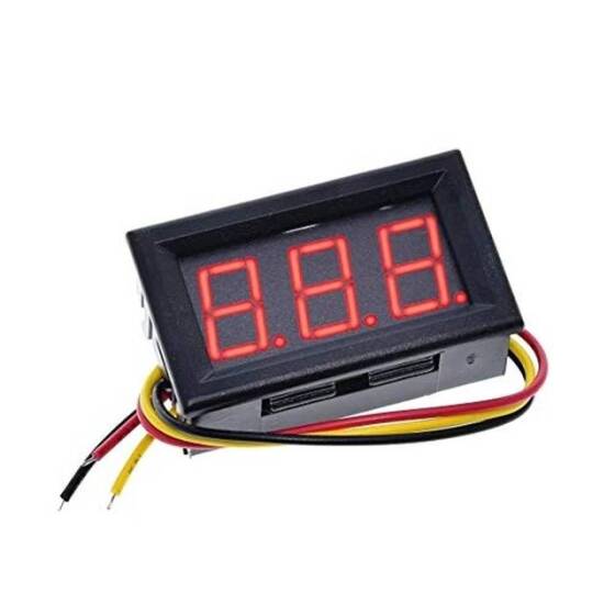 0.56 inch 0-30V Three Wire DC Voltmeter Red - 1