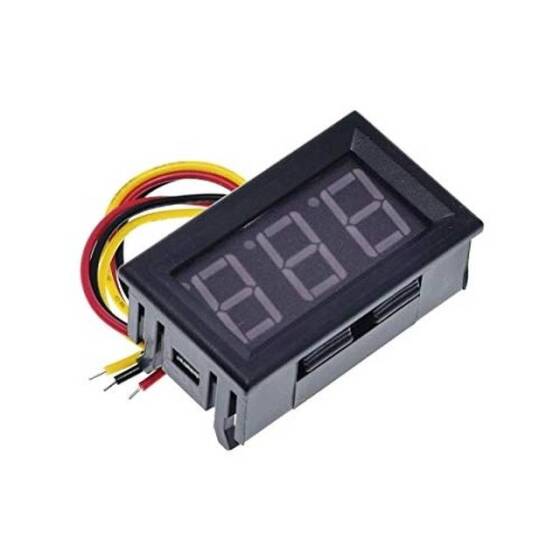 0.56 inch 0-30V Three Wire DC Voltmeter Red - 2