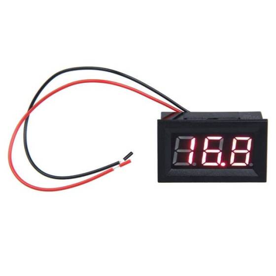 0.56 inch 3.5-30V Two Wire DC Voltmeter Red - 1