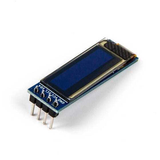 0.91 inch 128x32 I2C IIC Serial OLED LCD Display Module(With GND VCC) Blue SSD1306 Chip - 12