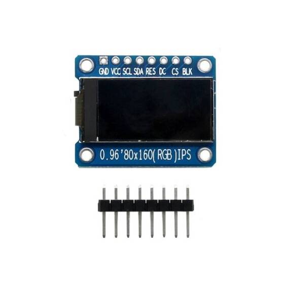 0.96 inch 80x160 IPS TFT Module 8 Pin(With GND VCC) ST7735 Chip - 2