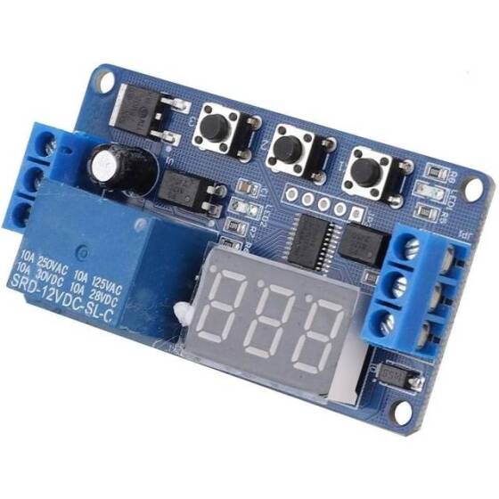 1 Channel Relay Module 12V Adjustable Trigger Delay Cycle Timing Pull-in Switch-on Switch - 5