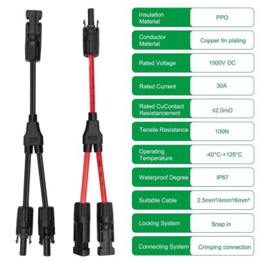 1 Pair IP67 MC4-T2 Solar PV Connector - 5
