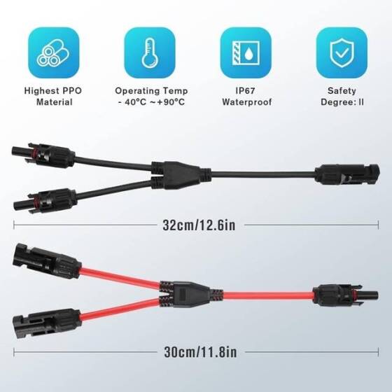 1 Pair MC4 80A 1000V Male And Female PV Connector Plugs - 2