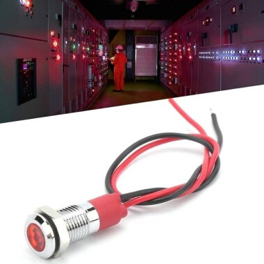 12-18V 8mm Water Clear Purple LED Indicator Light With 20cm Cable - 5