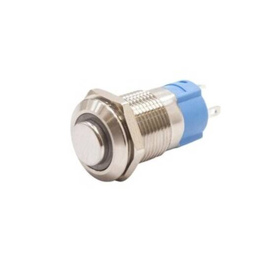12A-G1Z-E 12mm Protruding Key Illuminated Metal Button - White - 1