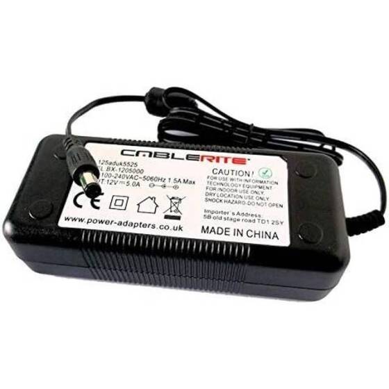 12V 5A 60W UK Plug Dual-Wire Integrated Power Adapter - 1