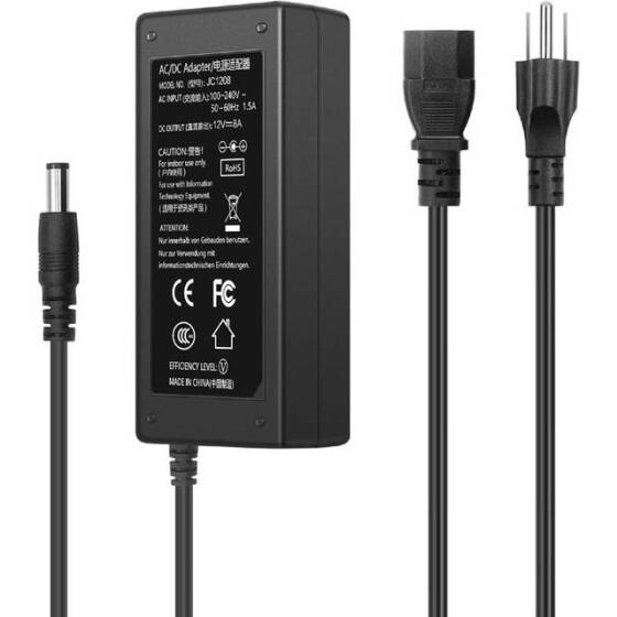 12V 8A 96W EU Plug Dual-Wire Integrated Power Adapter - 1