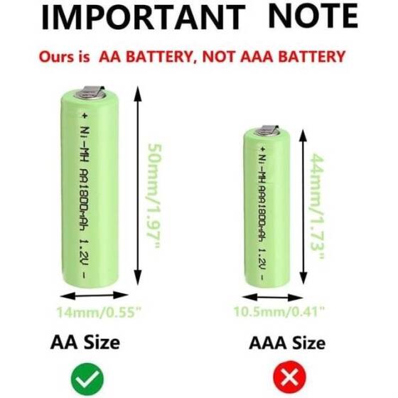 1.2V AA1800MAH NI-MH Rechargeable Battery - 2