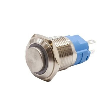 16A-G1Z-E 16mm Protruding Key Illuminated Metal Button - White - 1