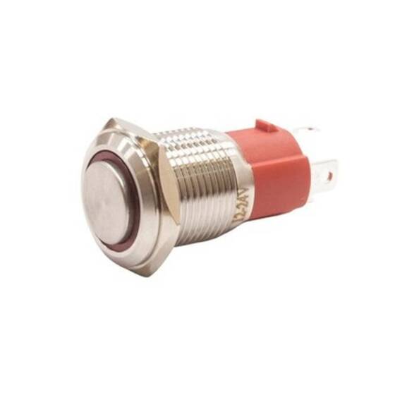 16D-G1Z-E 16mm Protruding Key Illuminated Metal Button - Red - 1