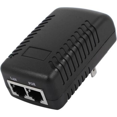 18V 1A 100M PoE Injector EU Plug - Silver Network Port - 3