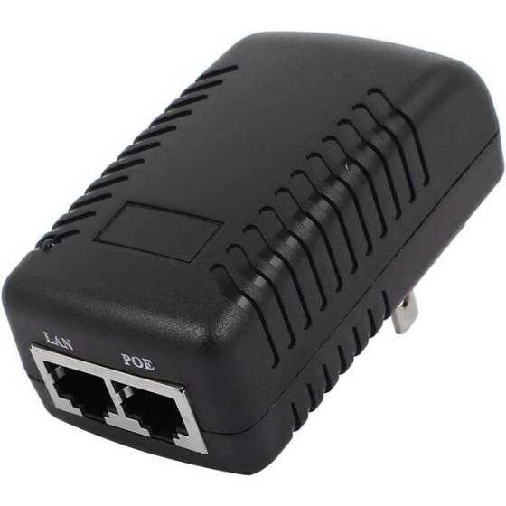 18V 1A 100M PoE Injector EU Plug - Silver Network Port - 3