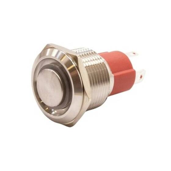 19D-G1-E 19mm Protruding Spring Illuminated Metal Button - White - 1