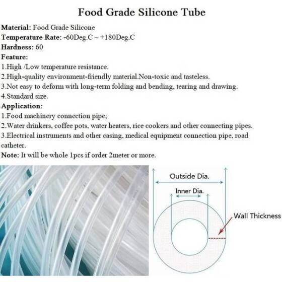 1Meter Transparent Silicone Tube Flexible Rubber Hose Drink Water Pipe Food Grade Connector ID 9mm X 13mm OD - 2