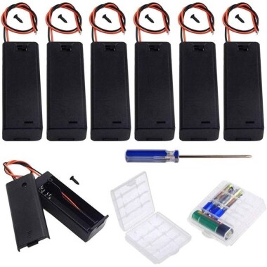 1x AA Battery Holder Box With Switch And Cover - 1