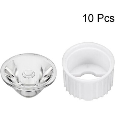 20mm LED Lamp Bead Lens 15 Degrees With White Flat Mouth Lampshade (Apply to 1W 3W 5W RGB LED) - 2