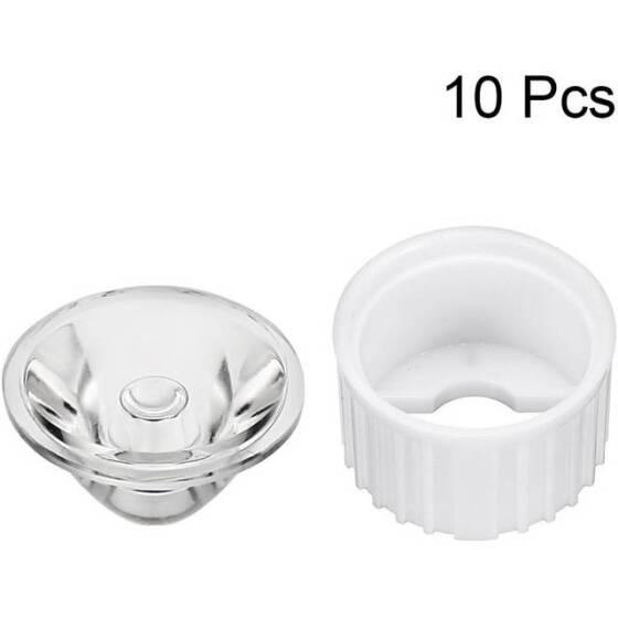 20mm LED Lamp Bead Lens 15 Degrees With White Flat Mouth Lampshade (Apply to 1W 3W 5W RGB LED) - 2