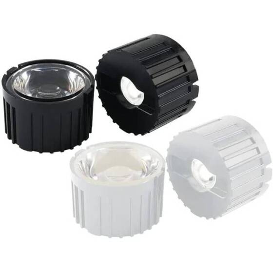 20mm LED Lamp Bead Lens 30 Degrees With Black Flat Mouth Lampshade (Apply to 1W 3W 5W RGB LED) - 1