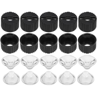 20mm LED Lamp Bead Lens 60 Degrees With Black Flat Mouth Lampshade (Apply to 1W 3W 5W RGB LED) - 1