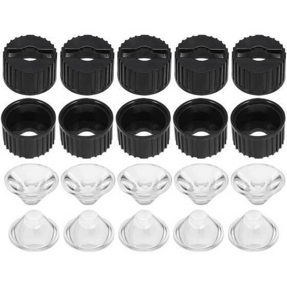 20mm LED Lamp Bead Lens 60 Degrees With Black Flat Mouth Lampshade (Apply to 1W 3W 5W RGB LED) - 1